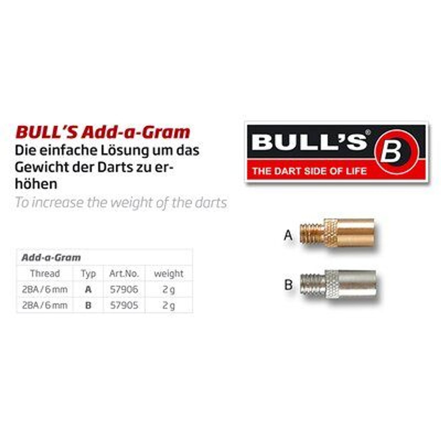BULL'S Add-a-Gram - Nickel - 2g/2BA