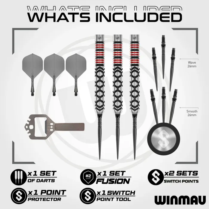 Winmau FORNAX Switch Point Darts - Parallel Steel Tip