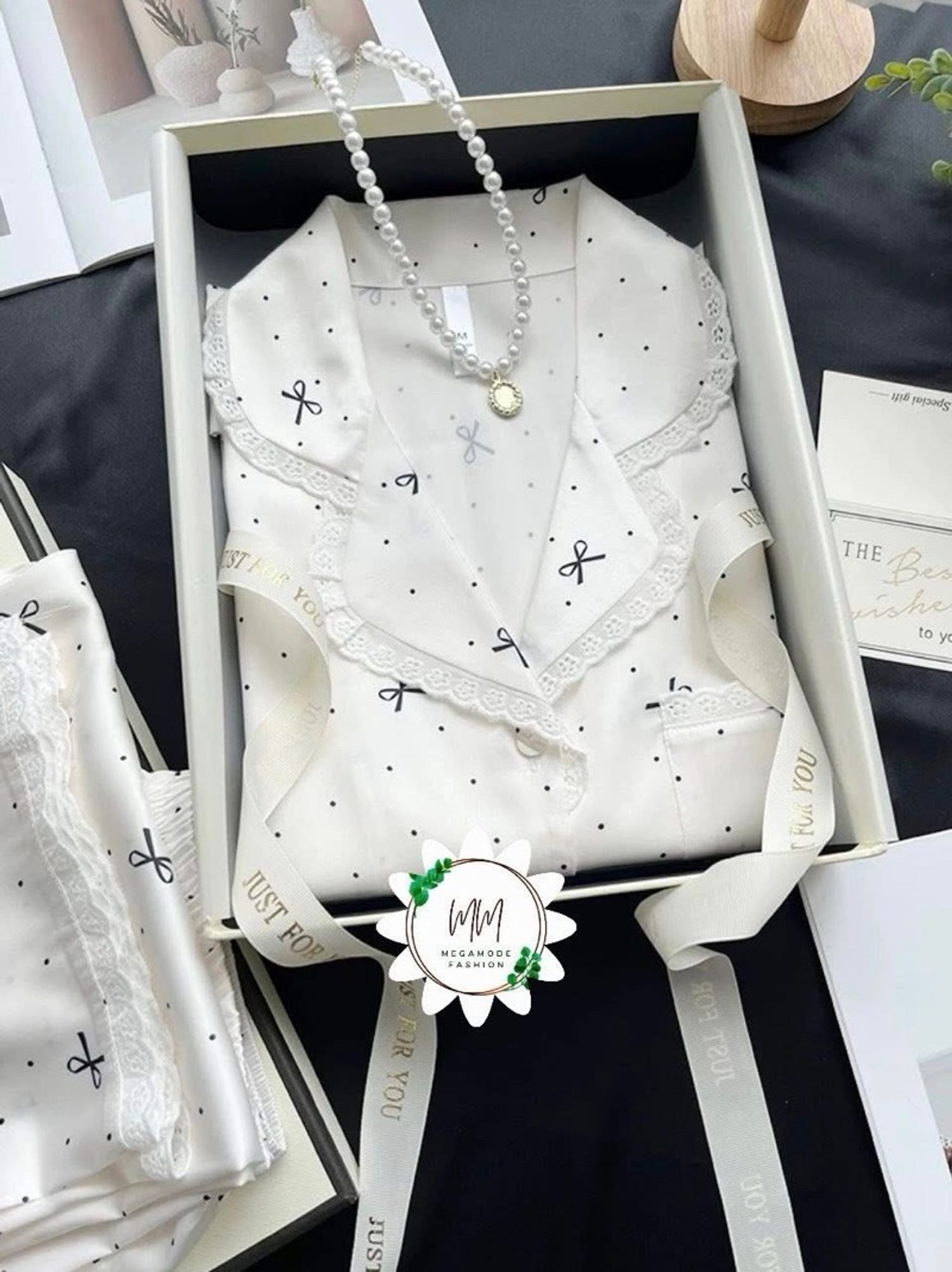 New white silk pajama