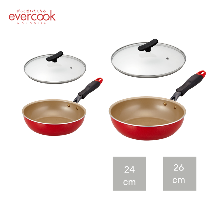 EVERCOOK Хос хайруулын тавгийн сет : 24см болон 26см хайруулын таваг 