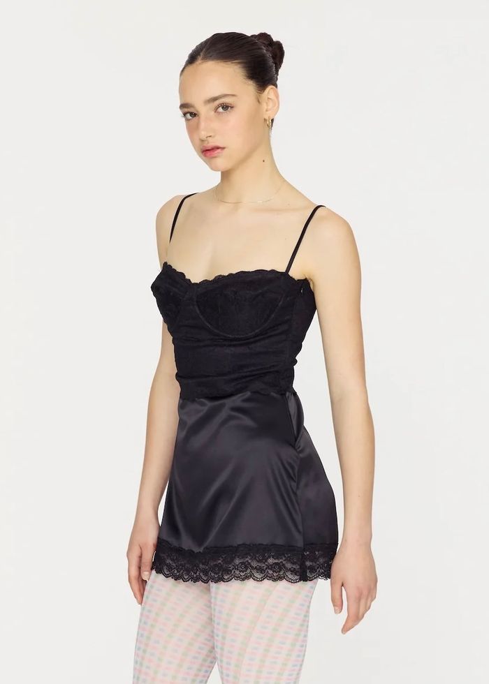 ANGEL DREAM SLIP DRESS - BLACK