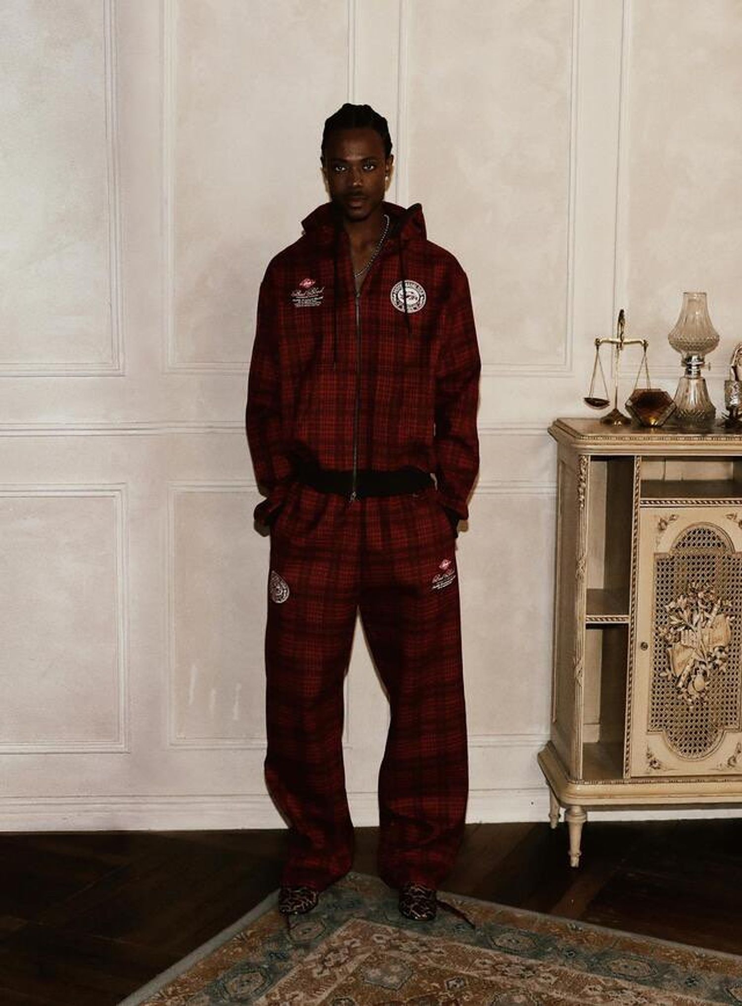 Classic Check 2 Way Jogger Trouser - Red