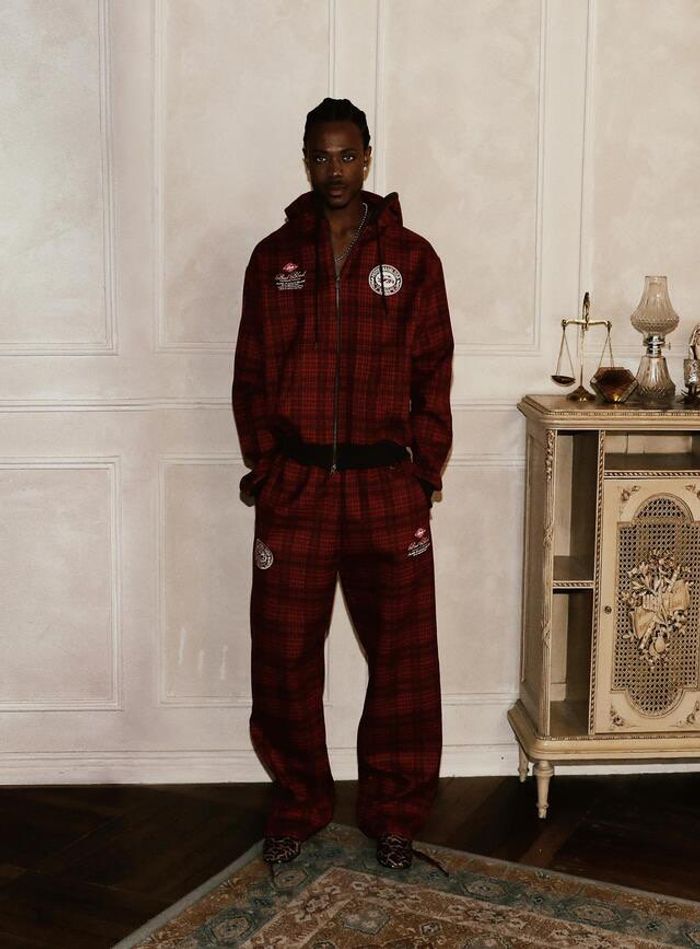Classic Check 2 Way Jogger Trouser - Red