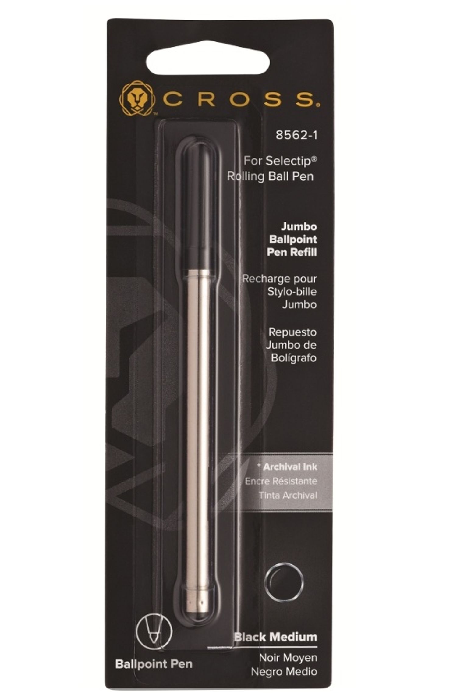 Selectip Jumbo Ballpoint Pen Refill - Black - Medium - Single Pack