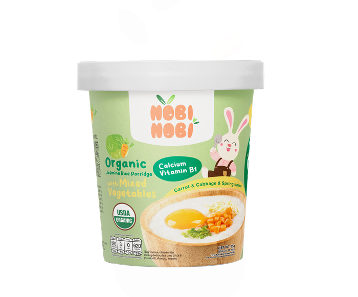 Organic Jasmine Rice Porridge with Mixed Vegetables/ Органик жасмин будааны зутан (Холимог ногоотой)