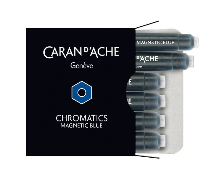 Caran d'Ache Ink cartridges 6pcs Magnetic Blue 