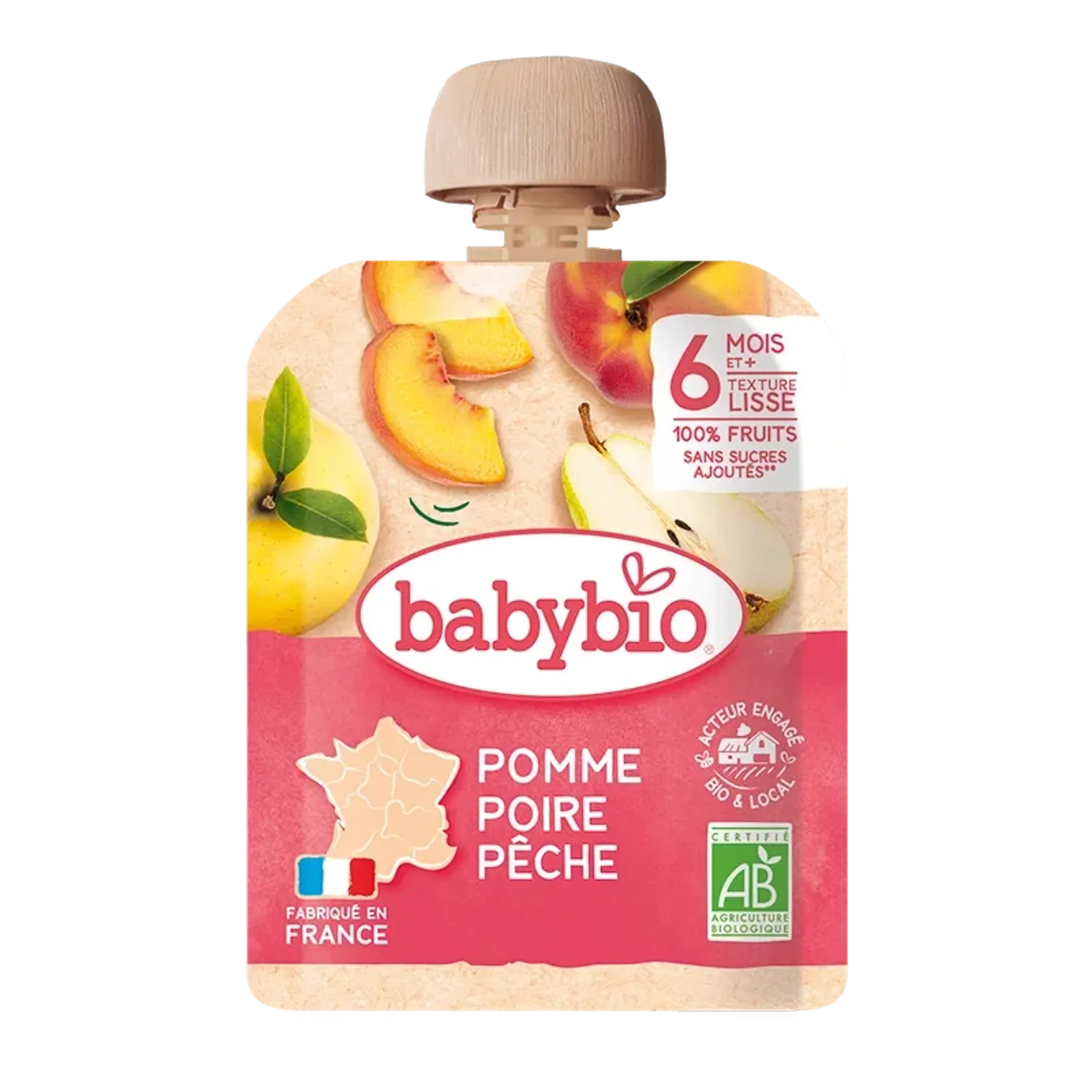Babybio Лийр, тоор, алимтай нухаш 90гр 6+сар