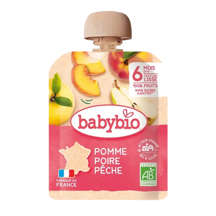 Babybio Лийр, тоор, алимтай нухаш 90гр 6+сар