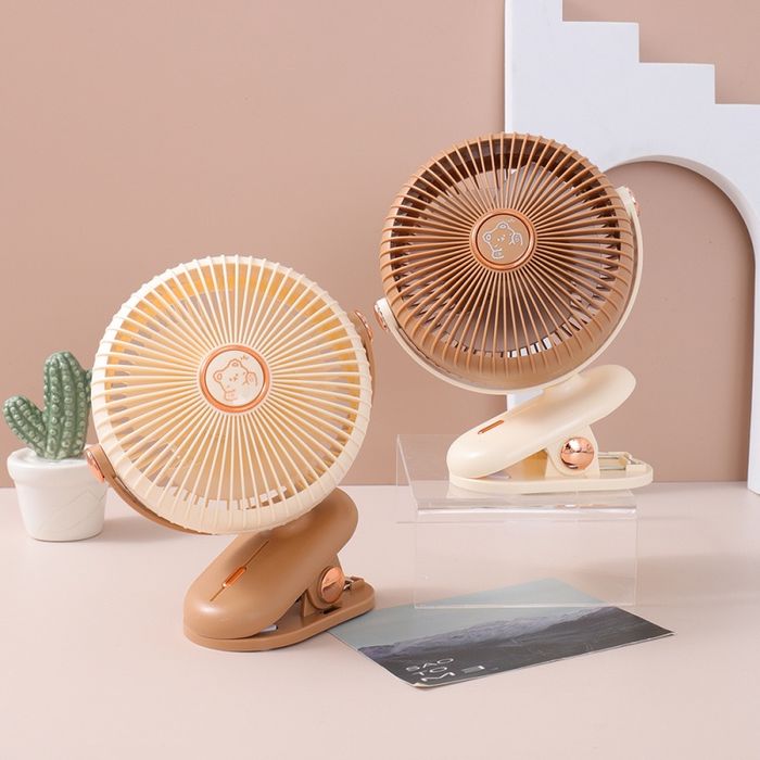 Cream Puff Series Bear Electroplated Clip On Desktop Creative Fan YS-2302
