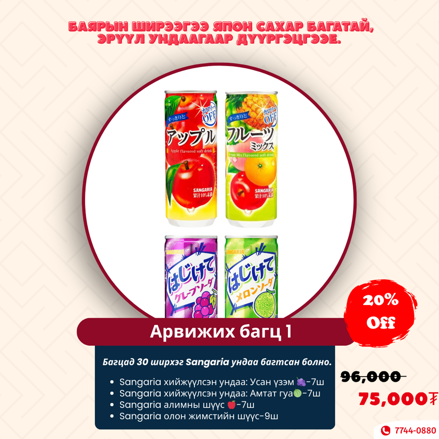 Цаглашгүй хямдралын Арвижих Багц 1