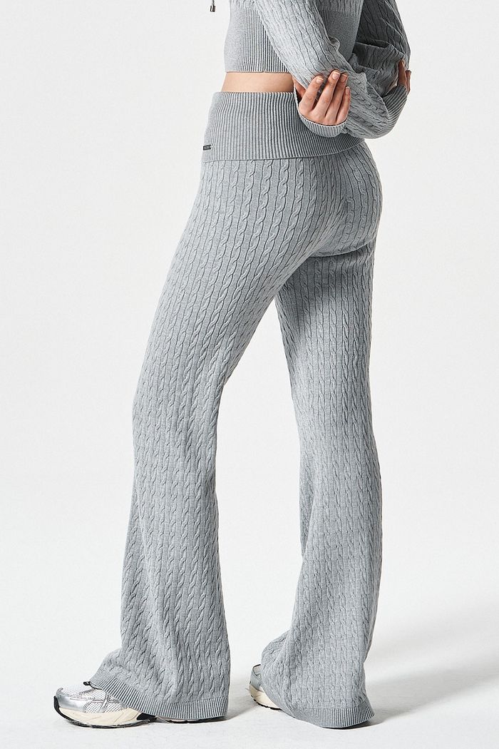 Womens Cable Knit Boots Cut Pants