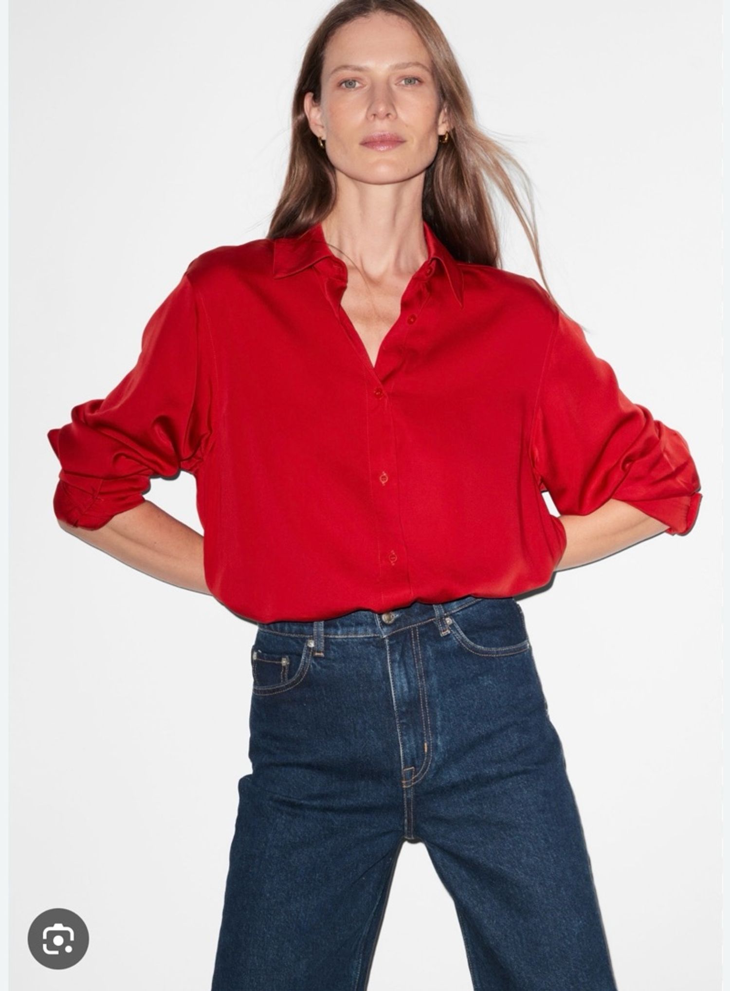zara silk red sorochik