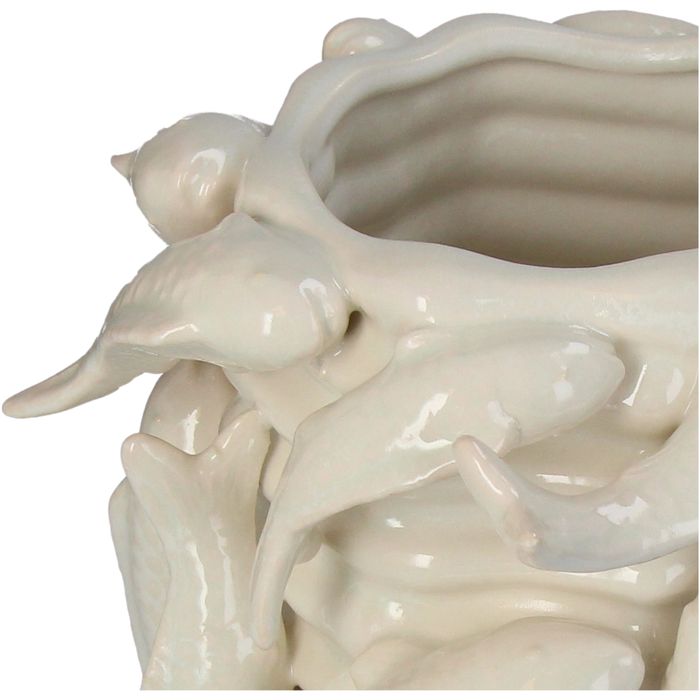  Шавар ургамлын сав / цагаан загастай / 23x22.5x26cm