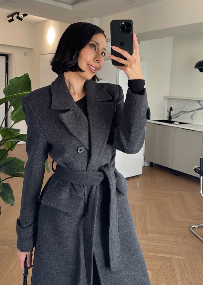 Woolen Coat /Dark grey/