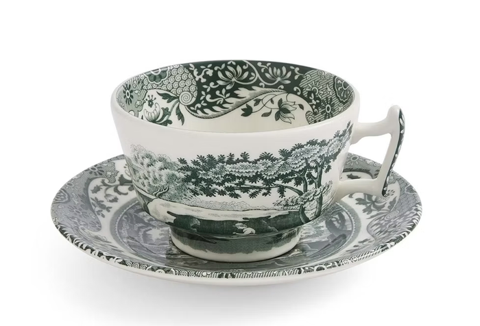 Spode Heritage Green Italian Teacup & Saucer 0.20L