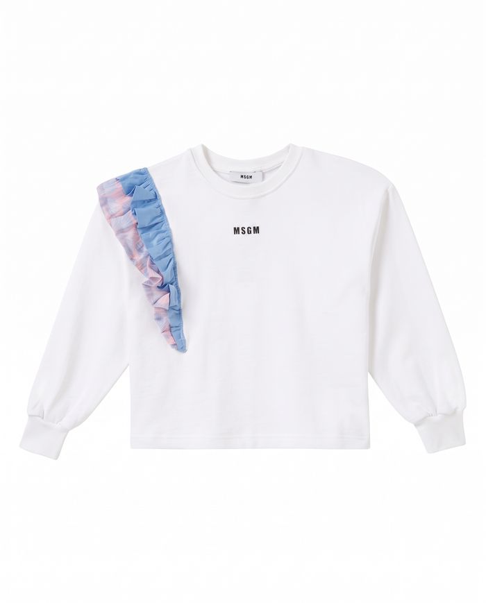 FLEECE, POPLIN SWEATSHIRT