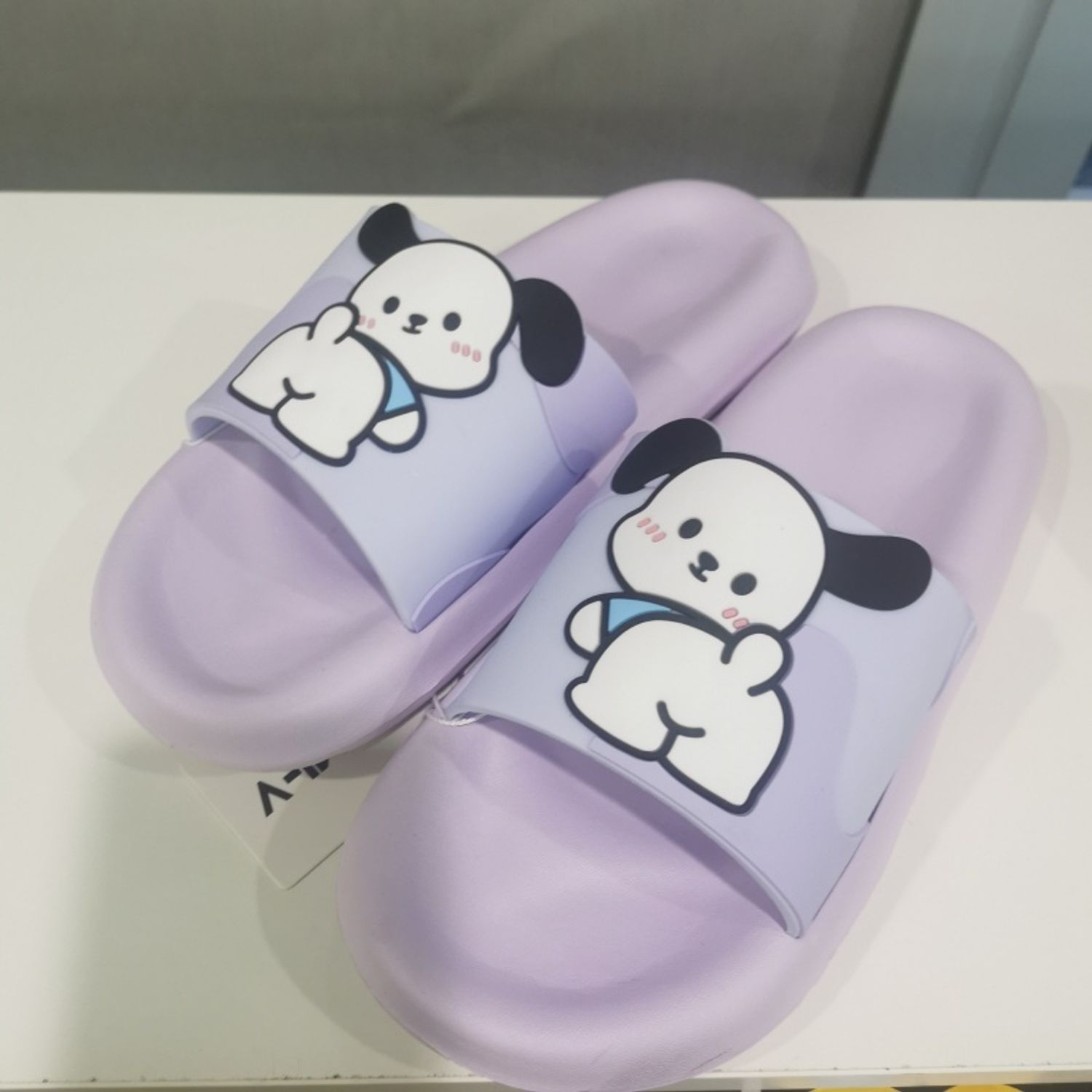(Purple 36-37) Cute Cartoon Series Trendy Slide Slippers for Ladies