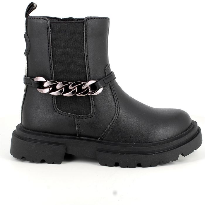 PRIMIGI: Охидын Хар Ankle Boots — Зүрхэн Чимэглэлтэй