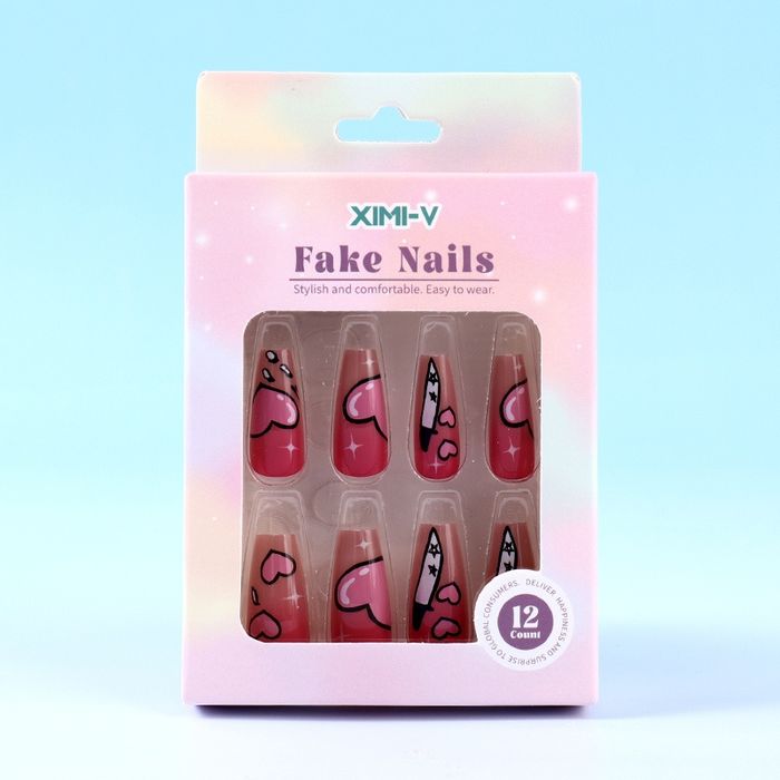 Rainbow Series Painted Long Fake Nails 12 Count 2#