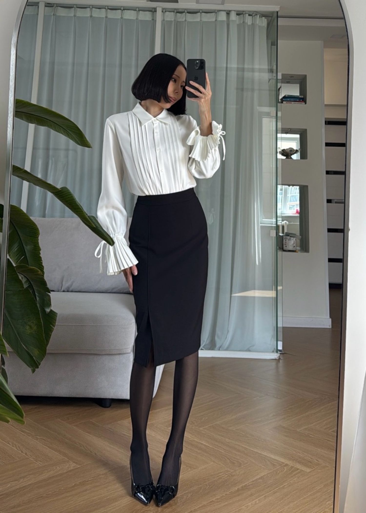 Mid-Length Suit Skirt