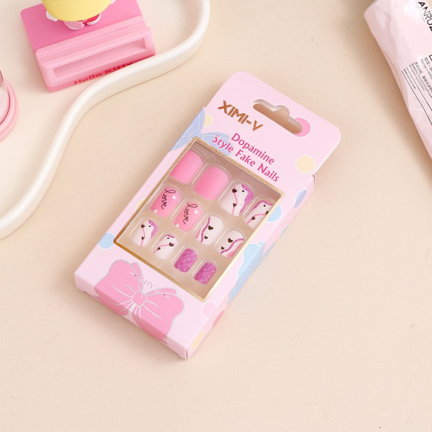 Dopamine Style Fake Nails 24PCS 7#