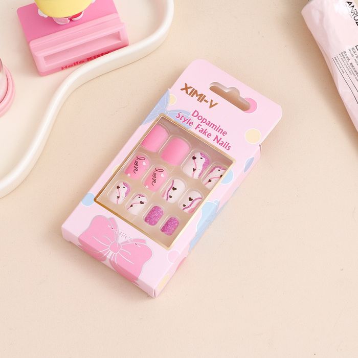 Dopamine Style Fake Nails 24PCS 7#