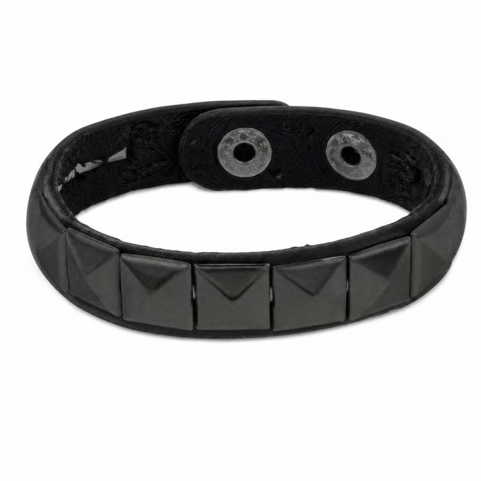 Black Single-Row Studded Cuff
