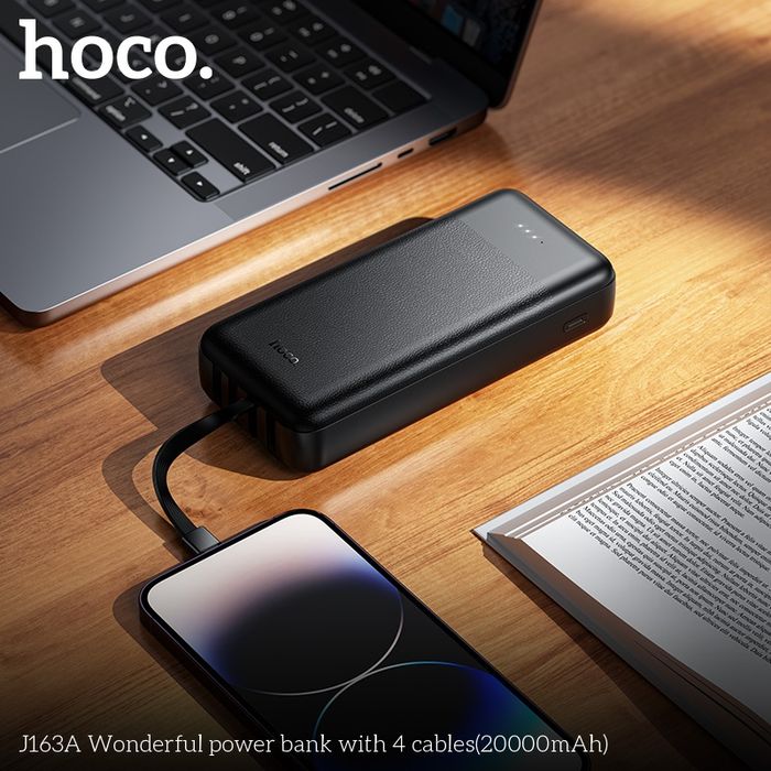 Hoco J163A Зөөврийн Цэнэглэгч - 4 кабельтай (20000mAh)
