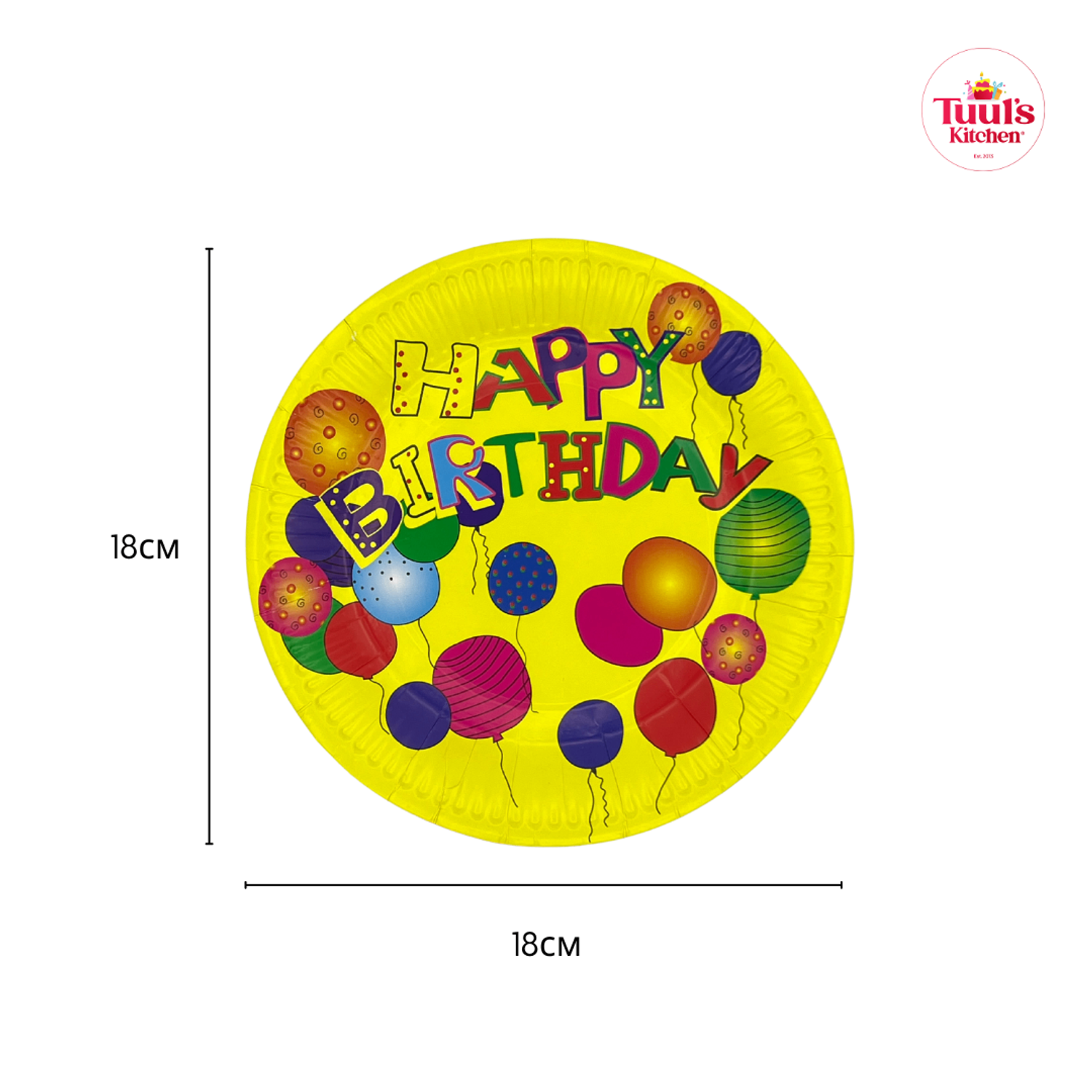 HBD таваг шар, шаартай  18cm