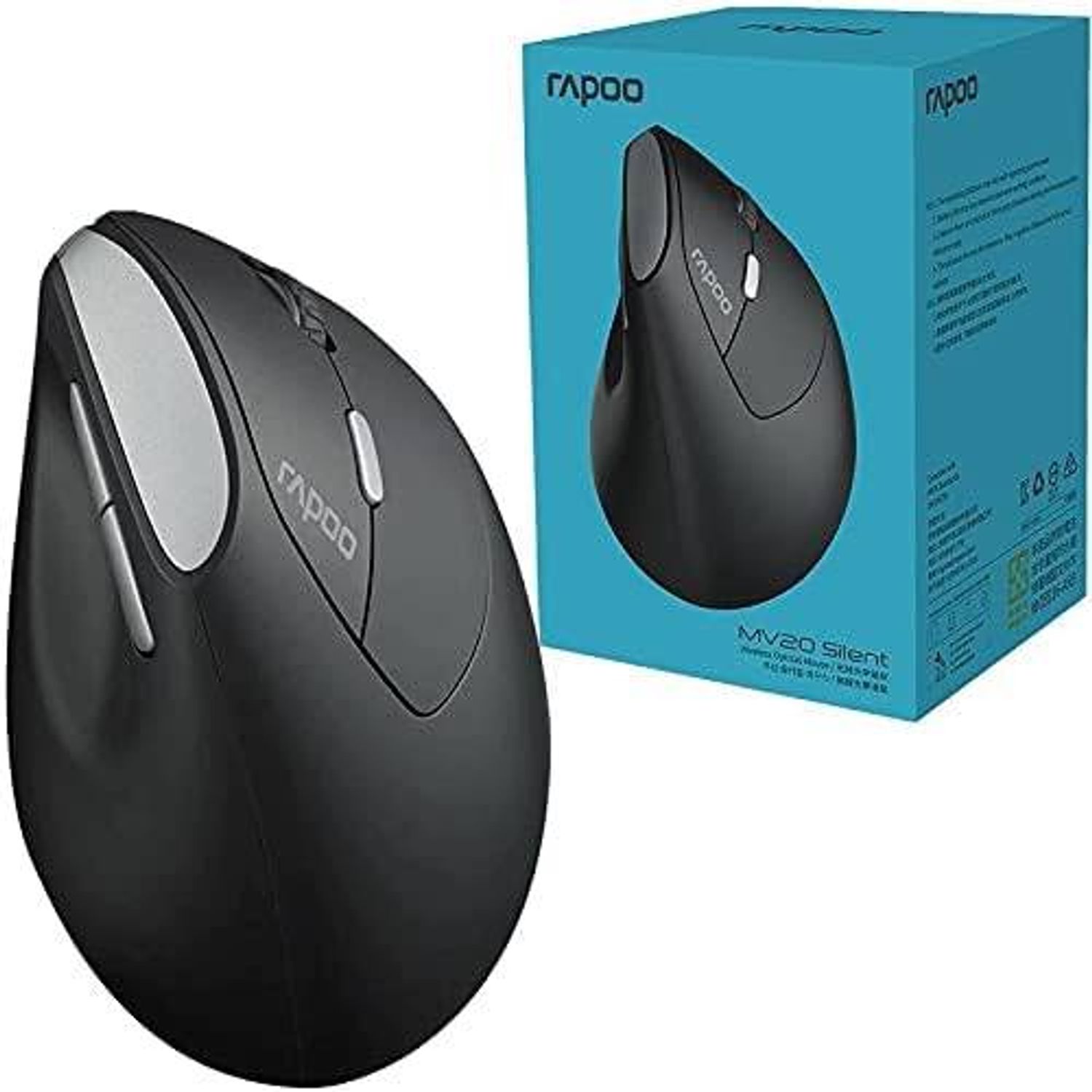 Rapoo MV20 Wireless Ergonomic Silent Mouse - Black