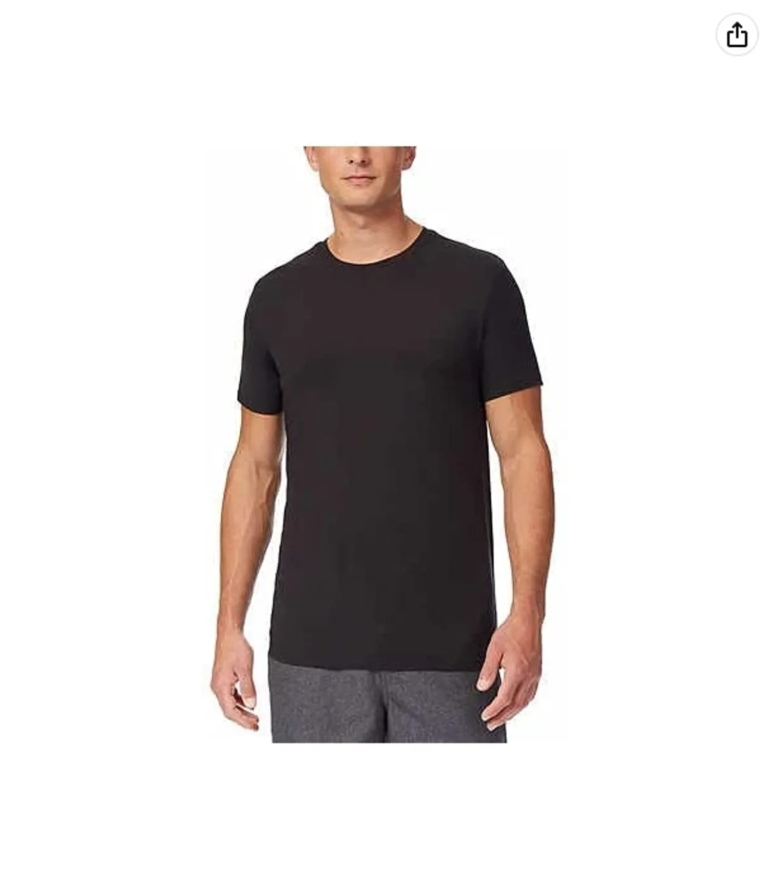 32 Degrees Men's Cool Short Sleeve Crew Neck Quick-Dry 3 Pack, Size S, Black