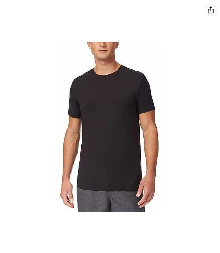 32 Degrees Men's Cool Short Sleeve Crew Neck Quick-Dry 3 Pack, Size S, Black