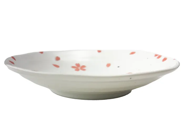 Minoyaki дунд таваг Сакура 16.4см цагаан