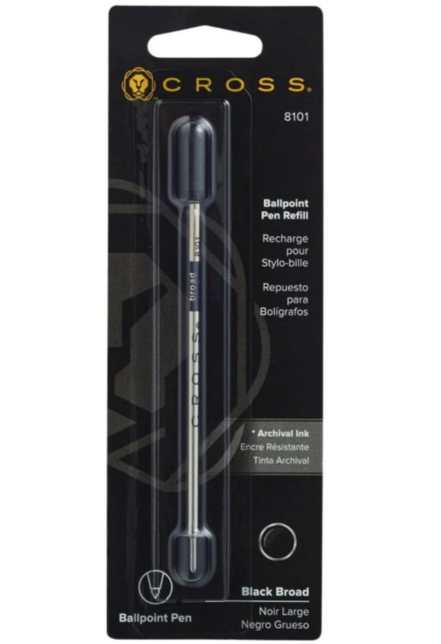 Ballpoint Pen Refill - Black - Broad - Single Pack