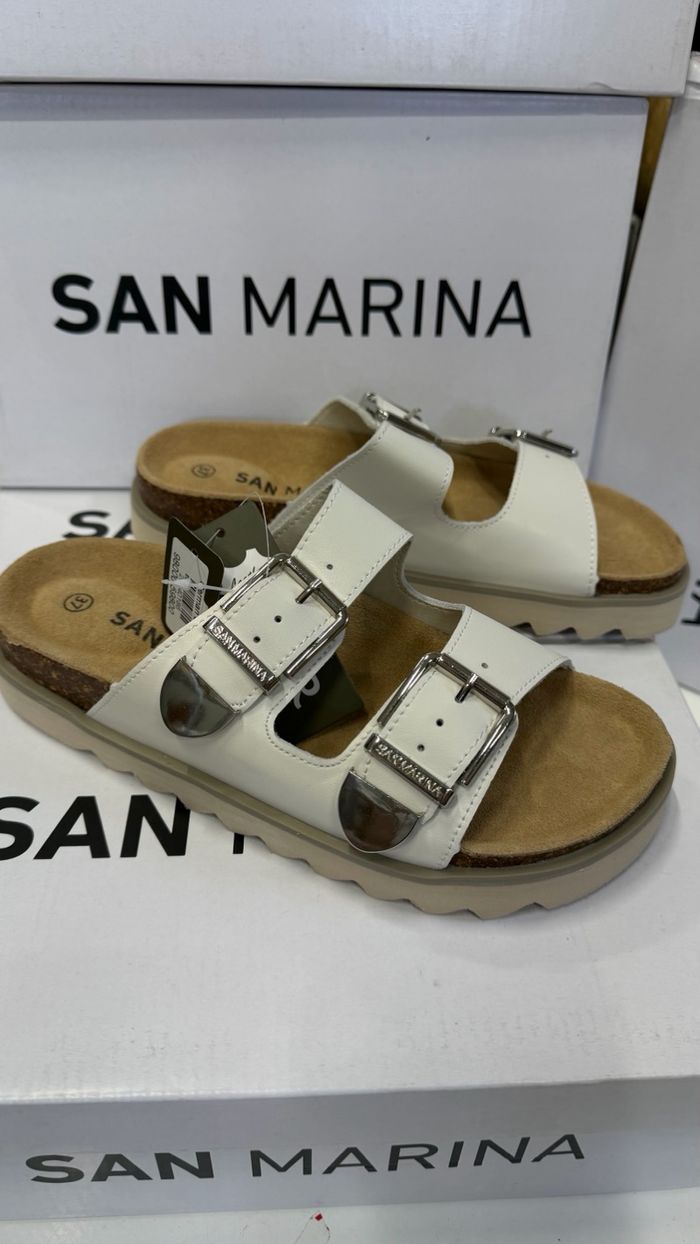 San marina white leather