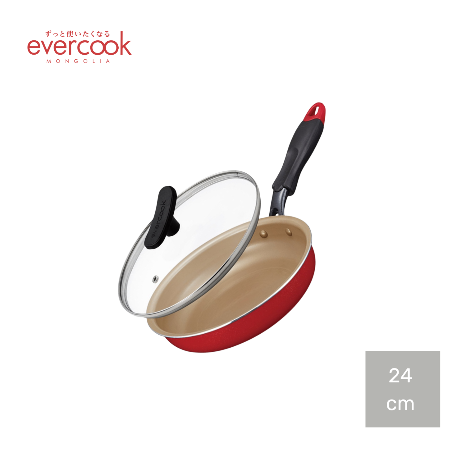 EVERCOOK Хайруулын таваг 24см шилэн тагтай