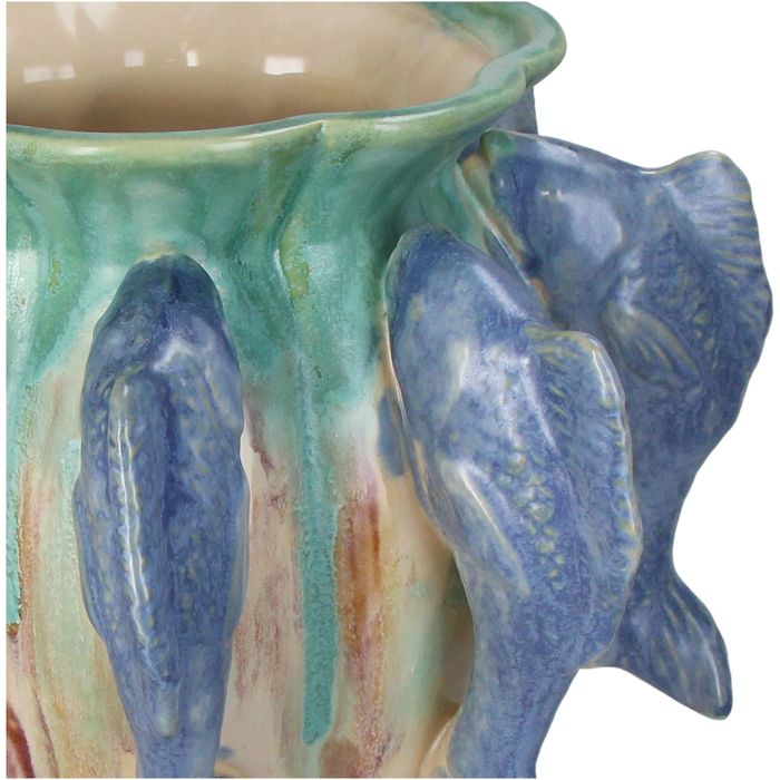 Загасны хээтэй чулуун ваар 22.5x22.5x31.5c