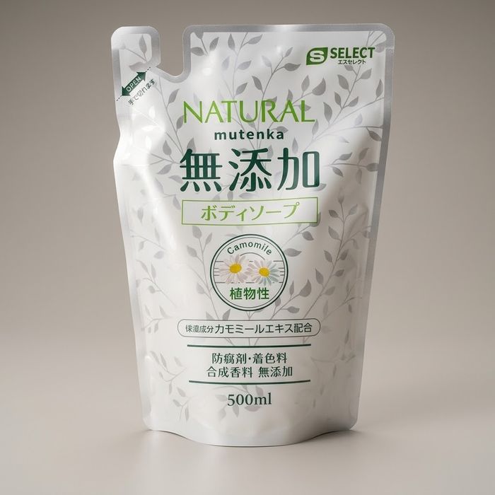 S-Select нэмэлт бодисгүй биеийн шингэн саван, нөөц сав 500 мл (Natural Mutenka)