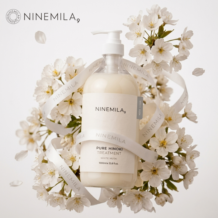 Ninemila pure hinoki treatment white musk 1000ml