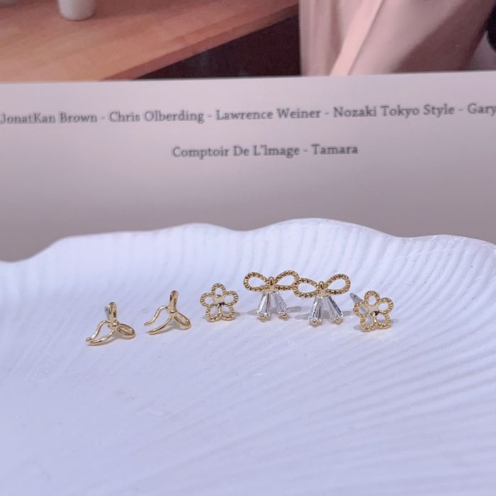 Bowknot Flower Stud Earrings 3Pairs