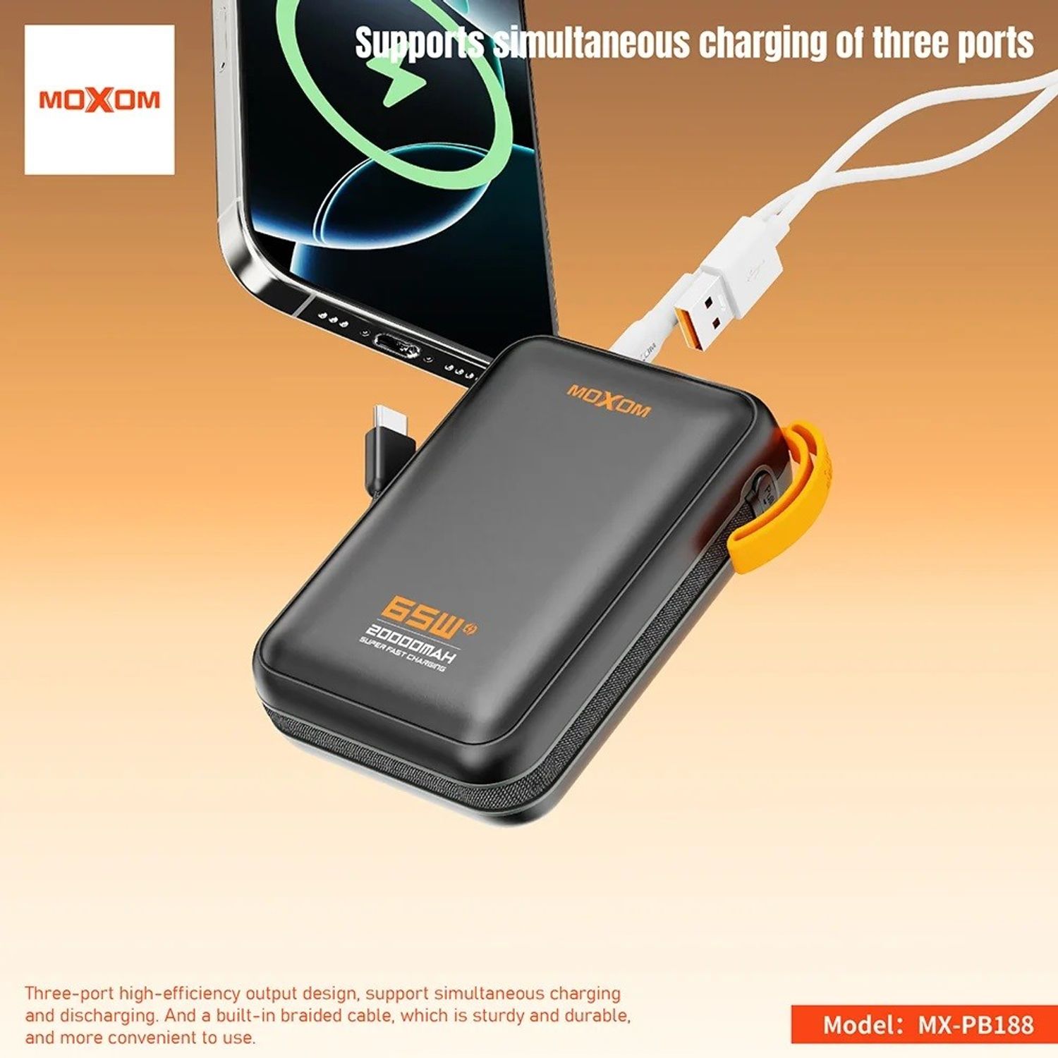 Moxom PB188 Хурдан Цэнэглэх Зөөврийн Power Bank