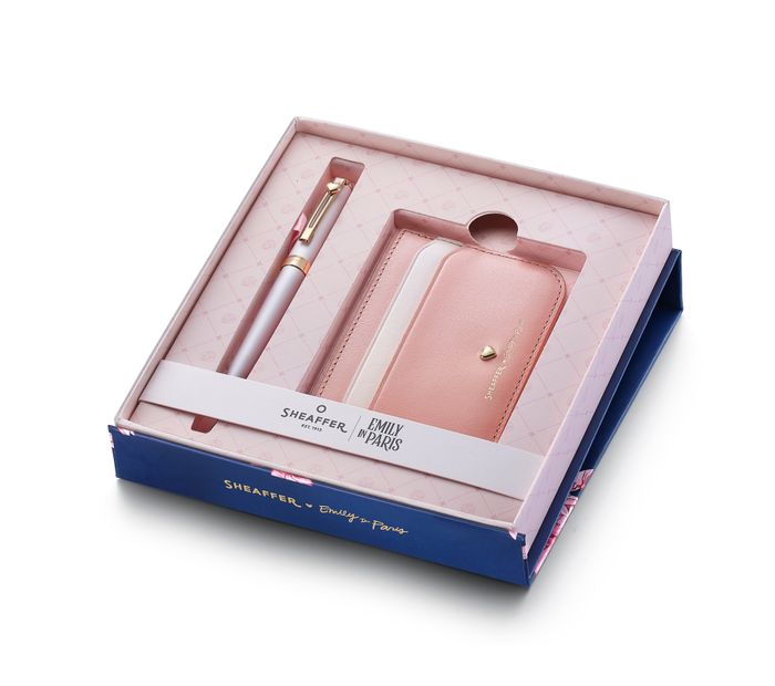 GIFT SET SHEAFFER EIP PRELUDE MINI G9810 PASTEL PINK WITH ROSE GOLD TRIMS BP WITH DARK PINK CCH