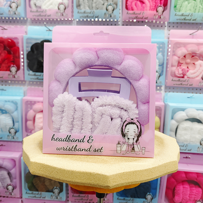 🧖‍♀️ Headband & Wristband Set – Нүүр арчилгааны аксессуар сет