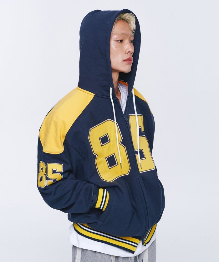 85 APPLIQUE RUGBY HOODIE ZIP-UP [