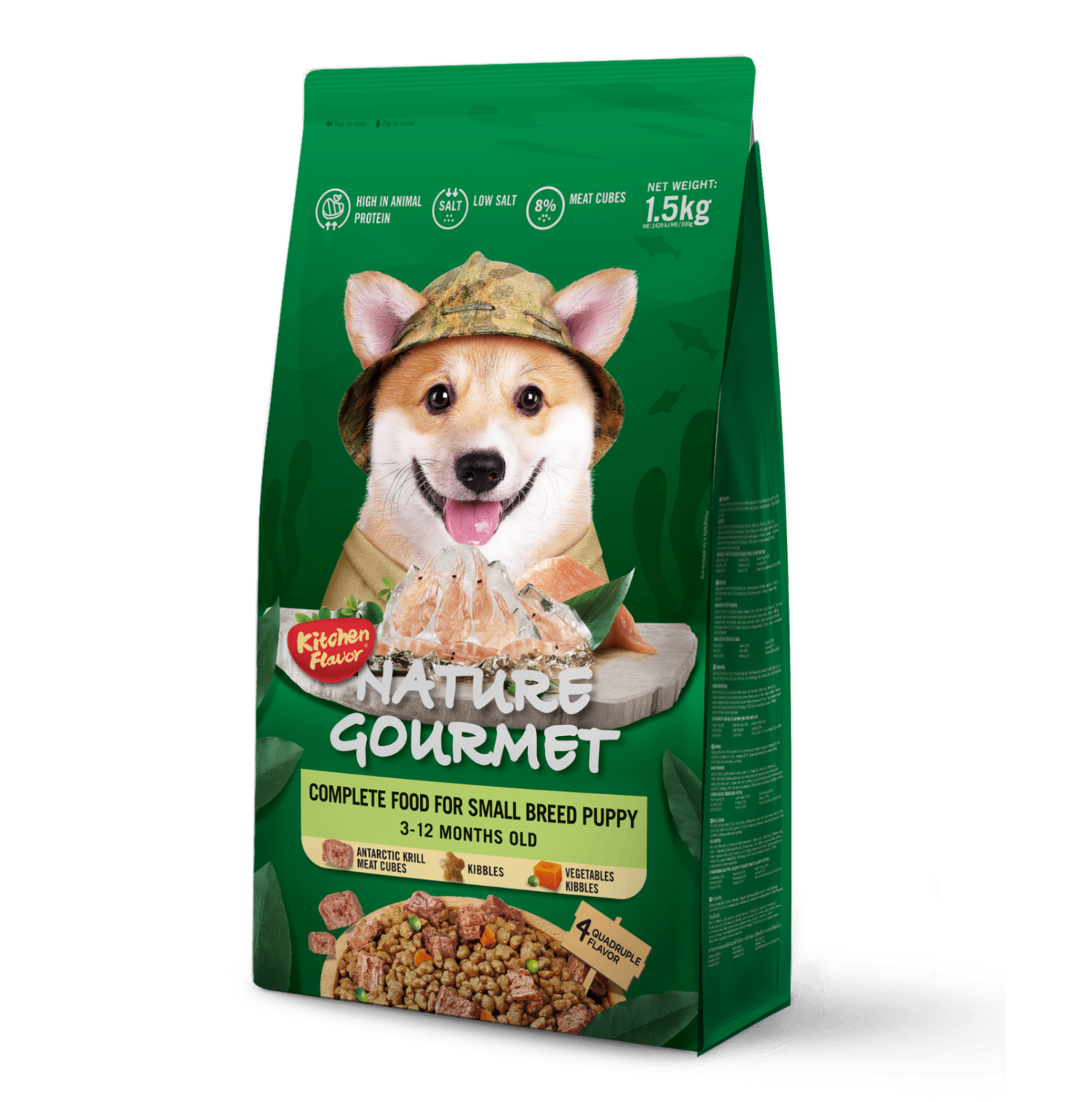 KitchenFlavor Nature Gourmet Antarctic Krill Complete Food for Small Breed Puppy1.5KG