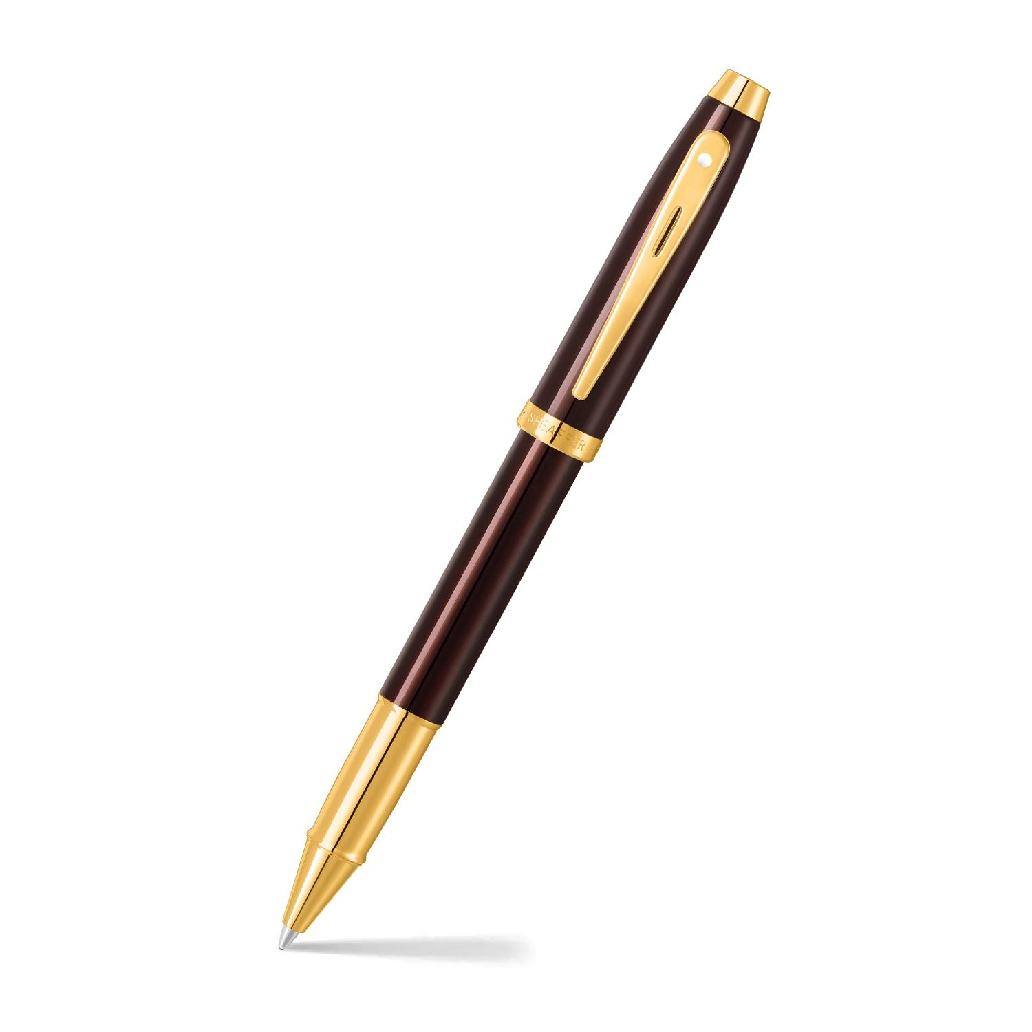 PEN SHEAFFER 100 E9370 COFFEE BROWN WITH PVD GOLD TRIMS RB