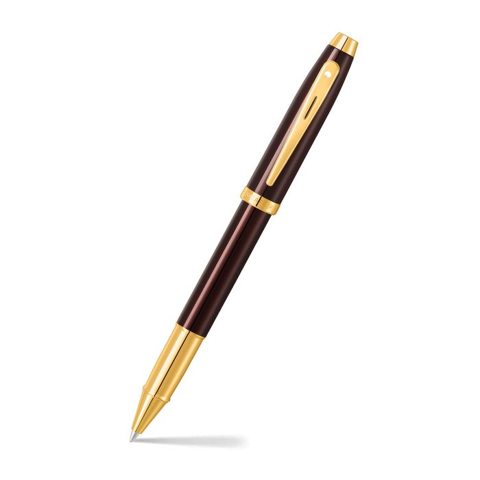 PEN SHEAFFER 100 E9370 COFFEE BROWN WITH PVD GOLD TRIMS RB