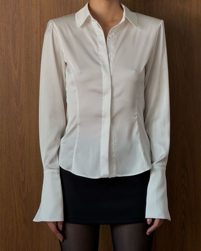 SLIM FIT SILK SHIRT | WHITE