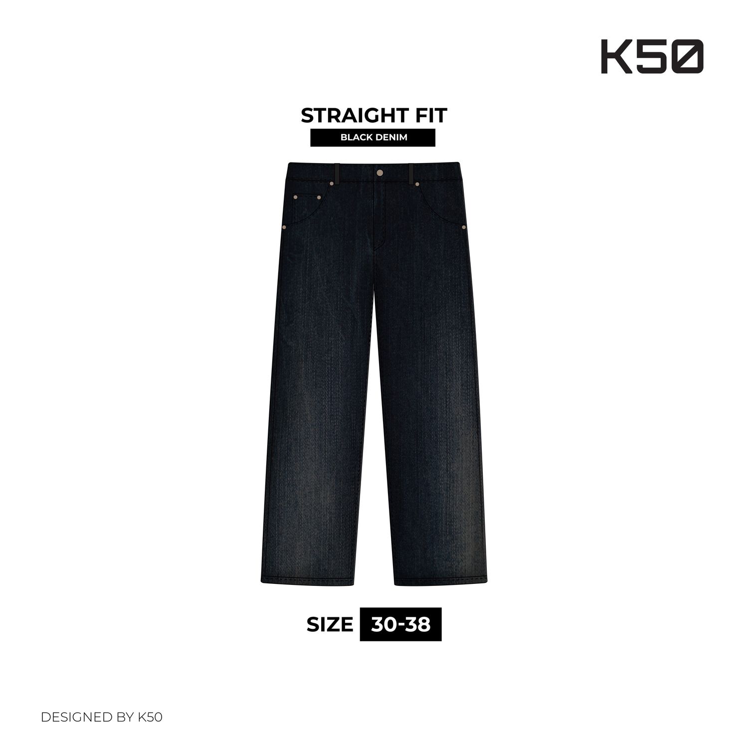 Black Denim - Straight Fit