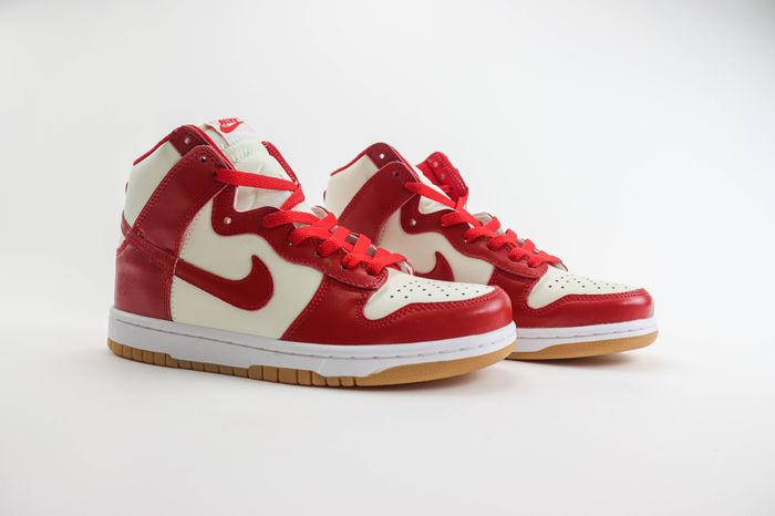 Nike Dunk High Retro Sail Gym Red Gum Bottom 